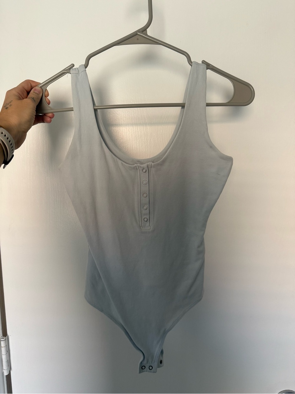 Abercrombie & Fitch Light Blue Snap-Front Bodysuit